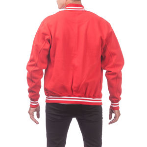Men's Premium Winter Knitted Letterman Jacket Casual Style Stand Collar <b>Covered</b> <b>Button</b> Closure Quick Dry Breathable - Product Image 6