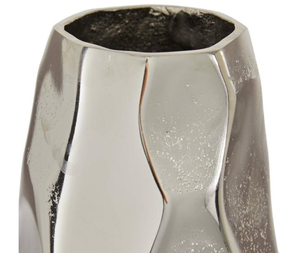 Florero de Metal de Aluminio de Estilo Industrial Hecho a Mano Diseño Audaz Acabado Plateado para Loft Moderno Espacios Galería para Bodas - Product Image 4