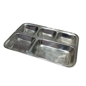 Thalis en acier ensemble de thalis en acier stl compartiment en acier inoxydable thali plateau de nourriture thali plats en acier inoxydable royaume-uni thali plaque tache - Product Image 6
