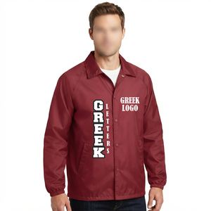 Veste de coach personnalisée pour sororité et fraternité grecques DST, coupe-vent, à bouton unique, avec impression et broderie, chemise décontractée pour le printemps - Product Image 5