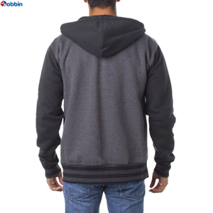 Sudadera con capucha unisex estilo universitario con cremallera, personalizable con tu logo, abrigo grueso y cálido de invierno, forro polar de algodón, sudaderas de béisbol, bordado Letterman, 480g, de secado rápido - Product Image 3