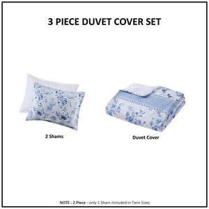 Set Copripiumino Floreale a Righe per Letto Matrimoniale/Queen Size - Product Image 3