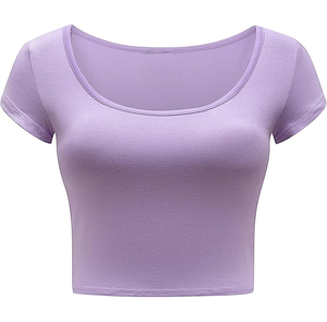 Últimos Diseños de Camisetas Cortas para Mujer, Transpirables y Cómodas, Camiseta Corta de Moda en Oferta, Camiseta Corta con Precio Razonable - Product Image 1