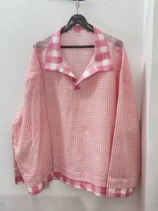 <b>Men's</b> <b>Pink</b> Gingham Check Casual <b>Shirt</b> Full Sleeve Turn-down Collar Breathable 100% Cotton Summer Hand Drawn Woven Fabric - Product Image 6