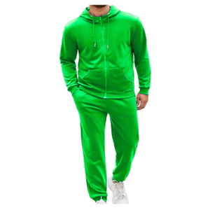 Conjunto Deportivo de Dos Piezas para Hombre, Chaqueta con Capucha y Pantalones con Cierre Completo, Personalizable con Logotipo, Calidad de Exportación, para Entrenamiento en Gimnasio - Product Image 4
