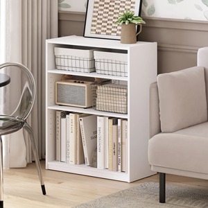 White Three-Layer Storage <b>Shelf</b> Standing Type Rectangle Shape Minimalist Design Adjustable For Living Room Neatening - Product Image 3