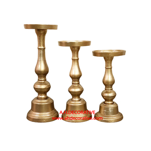 Decorative Brass <b>Tapered</b> <b>Candle</b> Stand Trio Contemporary Metal Holders Handicrafts for Christmas Party & Wedding Venue Supplies - Product Image 3