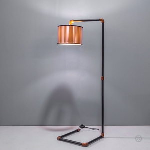 Jazz Steampunk <b>Pipe</b> Design Industrial Floor Lamp Retro Metal Water <b>Pipe</b> Light Vintage <b>Standing</b> Lamp Copper Drum Shade Rustic - Product Image 3