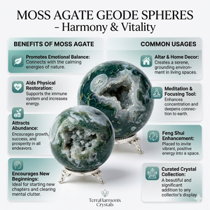 Sphère de cristal en agate mousse naturelle verte, 50-60 mm, polie, durable, pour l'harmonie, la vitalité, la guérison et la méditation (vente en gros) - Product Image 2