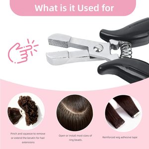 Alicates para extensiones de cabello de acero inoxidable de 5.5 pulgadas, herramienta manual para instalar y remover enlaces de queratina. - Product Image 4
