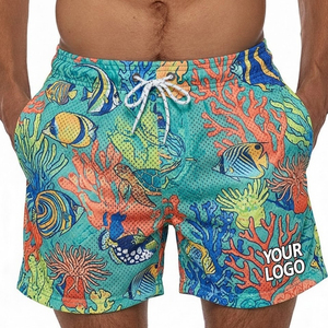 Shorts de Playa Personalizados de Verano, Talla Grande, Shorts de Baño 100% Poliéster, Traje de Baño a Rayas para Hombre, Pantalones de Playa para Hombre - Product Image 1