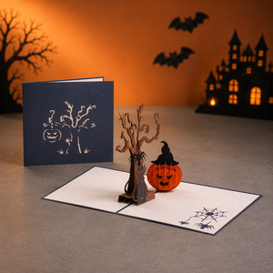 Carte de vœux 3D pop-up sur le thème d'Halloween, mignonne et effrayante, faite à la main, personnalisable, fabricant OEM/ODM pour la papeterie - Product Image 1