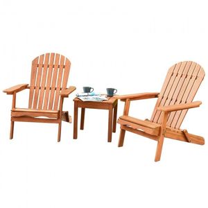 Conjunto de Sillas Adirondack con Reposabrazos Anchos, Colección de Muebles de Jardín de 3 Piezas - Product Image 4