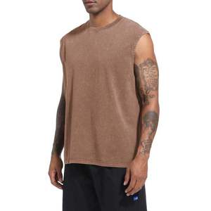 Camiseta sin Mangas con Logotipo Personalizado, 100% Algodón, Estilo Punk, Lavado Ácido, Estampado Animal, Ropa Urbana para Hombre - Product Image 6