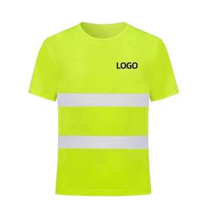 Camisetas de Alta Visibilidad para Trabajadores de Estacionamiento, Color Amarillo Fluorescente Reflectante, 100% Algodón, Transpirables e Impermeables - Product Image 1