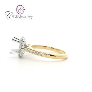 แหวนหมั้น AU750 18K คลาสสิกสีเหลือง/ขาว/ทูโทนสีทองแหวนเพชรธรรมชาติแท้รัศมีสำหรับงานแต่งงานและงานปาร์ตี้ - Product Image 4