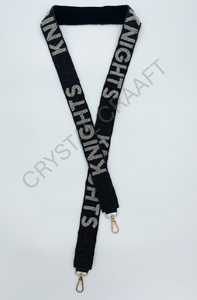 CRYSTAL CRAFT Sangle vintage perlée bleu Kentucky avec texte et logo blancs, accessoire de sac à main écologique et tendance - Product Image 6