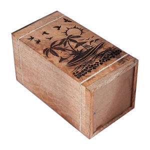 Rising Sun Handcrafted Large Wooden <b>Urns</b> for Human & <b>Pet</b> Beach Carved Mango Wood Cremation <b>Urn</b> for <b>Ashes</b> Factory Manufacturing - Product Image 2
