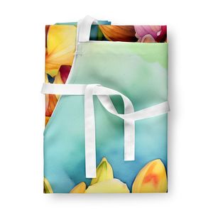 Unisex Large Multicolor Watercolor Orchids <b>Apron</b> for Adult Women and <b>Men</b> in Kitchen Baking Crafts Gardening Server <b>Cooking</b> - Product Image 3