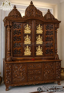 Mandir de madera estilo Ashtalakshmi del sur de la India, templo de madera de teca de gran venta con puertas y almacenamiento a precios de mayorista del fabricante - Product Image 3