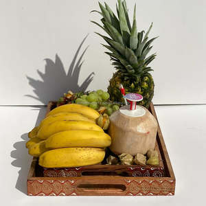 Bandeja Rectangular de Madera de Mango y Acacia Pulida, Artesanía India, con Asas, para Desayuno, Mesa de Centro, Decoración del Hogar, Bandeja para Servir - Product Image 2