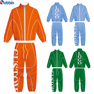 Conjunto de Chaqueta y Pantalones Cortavientos de Nailon Personalizados, Chaqueta con Cierre y Cuello Alto, Pantalones Deportivos Casuales con Cintura Elástica - Product Image 1