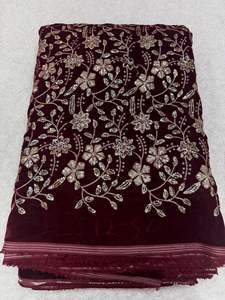 Rich Quality Velvet Embroidery Material with Sparkling Sequins for Wedding Gown Formal Wear and Designer Fashion Collection - Product Image 5