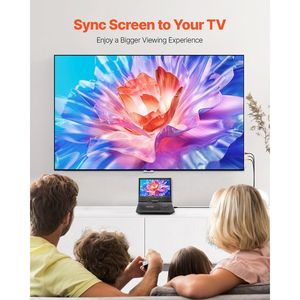 Schermo HD Portatile Girevole da 9 Pollici per Lettore DVD con Batteria Ricaricabile Integrata da 4 Ore, Supporto TV/USB Dual Sync - Product Image 6