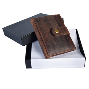 Genuine Leather Trifold <b>Wallet</b> For Men Slim <b>Card</b> Organizer Multiple Slots Coin Pocket Button Closure Compact Cash <b>Holder</b> ID Wind - Product Image 3