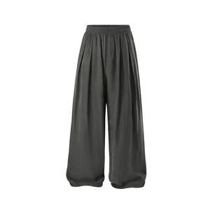 <b>Men</b> Wide Leg Pants <b>Elastic</b> <b>Waist</b> Pleated Lightweight Polyester Casual Summer <b>Trousers</b> - Product Image 1