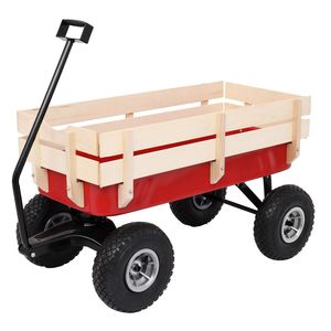 Carrelli e Carriole da Giardino 97x43x78cm in Ferro e Legno a Quattro Ruote - Product Image 6