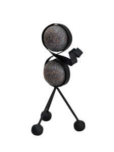 Escultura Figurativa Moderna de Aluminio Abstracto - Decoración de Arte Metálico Industrial Hecha a Mano - Estatua de Mesa con Estética de Piedra Moteada - Product Image 3