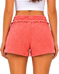 Shorts Casuales de Mujer con Cordón Ajustable, de Algodón Suave, para Playa o Verano, con Cintura Elástica y Bolsillos, Cómodos y a la Moda - Product Image 2