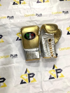 Guantes de Boxeo Personalizados Blancos y Dorados, Sin Boxeo No Hay Vida, 100% Cuero Original, Guantes de Boxeo Profesionales - Product Image 2