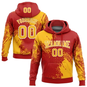 Sudadera con Capucha para Hombre, Diseño Nuevo, Personalizada, con Estampado Abstracto 3D en Rojo, Dorado y Blanco, Venta al Por Mayor Directa de Fábrica - Product Image 1