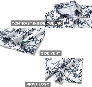 Camisa de Moda Masculina, Elástica, 100% Poliéster, Suave y Cómoda, Estilo Slim, Manga Corta, Informal, Ecológica - Product Image 4