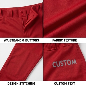 Custom Polyester Baseball Pants Slim Fit Button Fly Moisture Wicking All Seasons Sportswear unisex softball uniform - Product Image 5