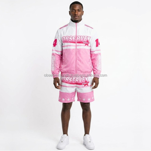 Conjunto Cortavientos con Logotipo Personalizado, 220 Gramos, Ropa Deportiva, Chaqueta Cortavientos Negra de Nailon con Ribete Blanco en Contraste y Capucha - Product Image 2