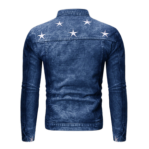Saleh Enterprises Casual Men Regular Fit <b>Denim</b> Jacket Stone Wash Embroidered Y2K Urban Fashion Trucker <b>Coat</b> Outerwear Wholesale - Product Image 3