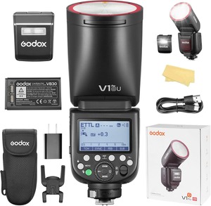 V1PRO-F Godox V1 Pro F for Fuji 76W Battery <b>Flash</b> TTL 1/8000s HSS 1.3s Recycle Time 2.4G Wireless HSS 500 Full Power <b>Flashes</b> - Product Image 1