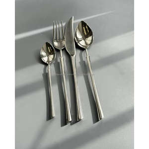 Ensemble de couverts en métal poli miroir, cuillères, fourchettes et couteaux, compatibles lave-vaisselle, écologiques, pour restaurants. - Product Image 2