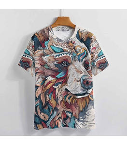 T-shirt pour homme de haute qualité en gros, 100% coton tricoté, respirant, coupe ample, impression personnalisée, grande taille, 300g - Product Image 3