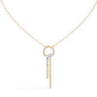 Pendentif en diamant de laboratoire VEER DIAMOND VP-22 unisexe, couleur D, taille poire émeraude, avec chaîne en or, pierres latérales synthétiques certifiées IGI