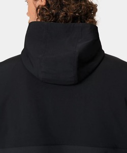 Men's Black Quarter-<b>Zip</b> <b>Hooded</b> Sweatshirt Full Sleeve Solid Color Breathable Golf Pullover Casual Wear - Product Image 4