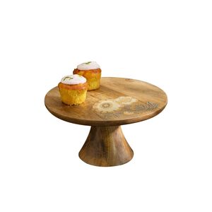Support à gâteau en bois fait main avec cloche en verre gravé, plateau de service sur piédestal pour pâtisseries, présentoir de desserts, décoration d'intérieur, vaisselle - Product Image 4