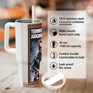 Stainless Steel Tumbler 40oz Insulated Travel Mug With Handle For <b>Coffee</b> And Tea - Product Image 5