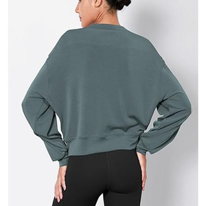 Sudadera de Mujer de Gran Tamaño con Cuello Redondo, de Felpa de Algodón de Color Sólido, Impresión Digital de Alta Calidad, Servicio OEM - Product Image 3