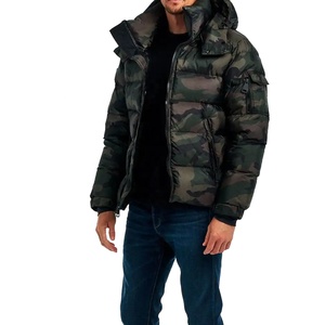 Veste matelassée décontractée pour homme avec logo personnalisé Veste d'hiver unisexe avec fermeture à glissière Style bulle en laine imprimé personnalisé - Product Image 3