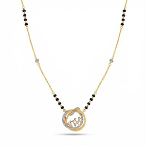 Geometric Open-Work Interlocking Loop Diamond Pendant Necklace - Product Image 1