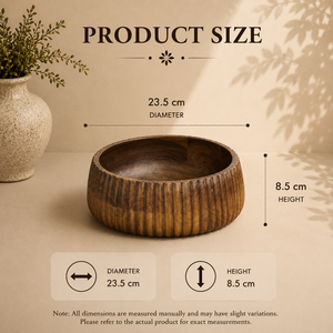 Juego de Tazones de Madera Premium, Diseño Acanalado Hecho a Mano, Tazones de Madera Natural para Frutos Secos, Ensaladas y Bocadillos - Product Image 3